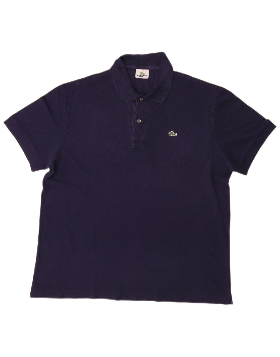 Camisa polo masculina Lacoste tamanho 6 XL azul marinho algodão