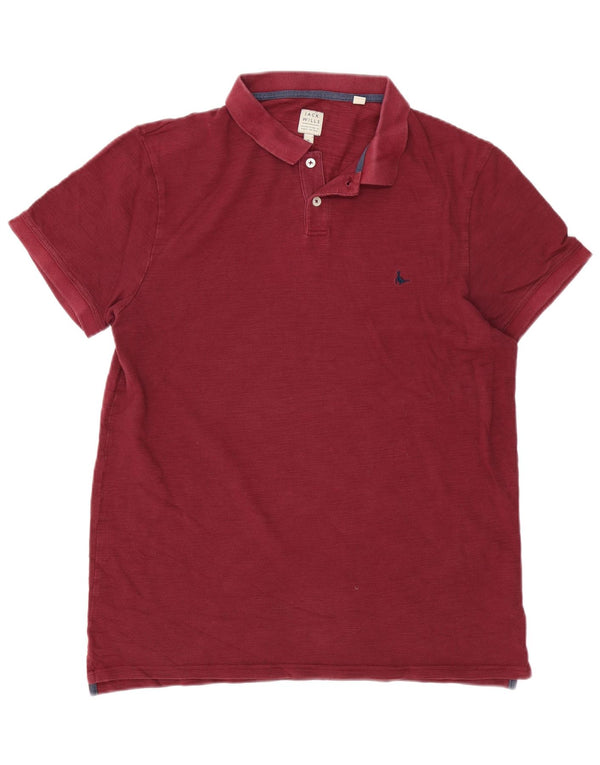 Camisa polo masculina Jack Wills XL Borgonha algodão manchado