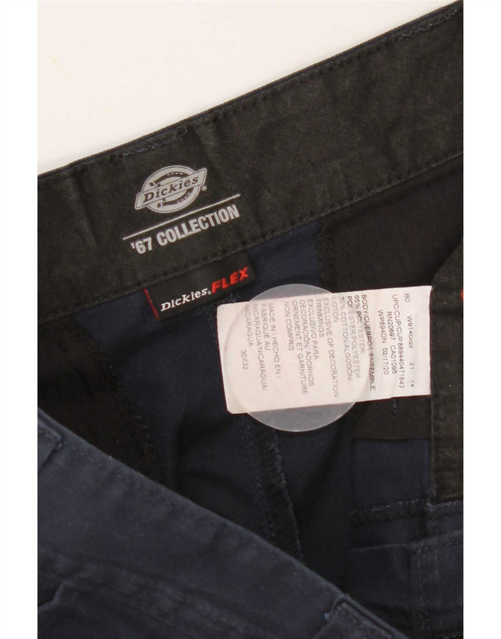 Calças Chino retas masculinas Dickies W30 L32 poliéster azul marinho
