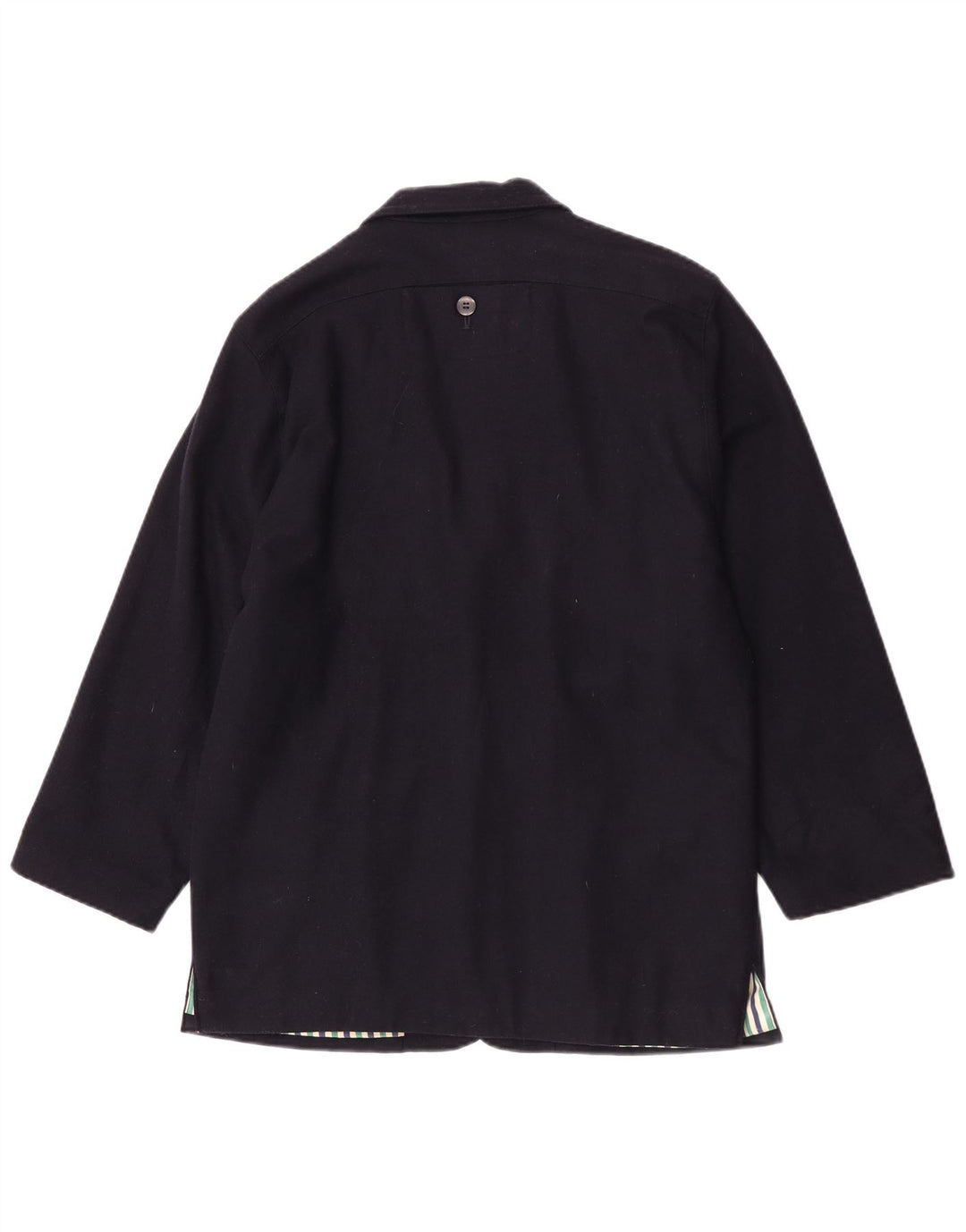 Jaqueta blazer vintage feminina com 3 botões Reino Unido 16 grande azul marinho