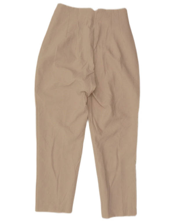 Zara Calça feminina de cintura alta pequena W26 L25 bege
