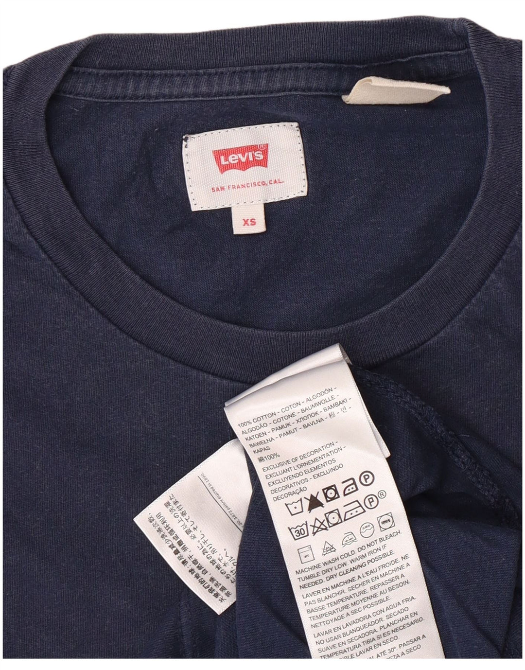 Camiseta masculina LEVI'S Top XS algodão azul marinho