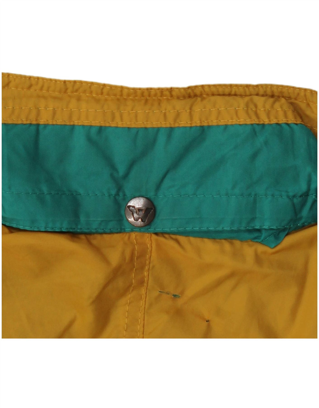 Jaqueta corta-vento masculina VINTAGE UK 40 grande azul colorblock poliamida