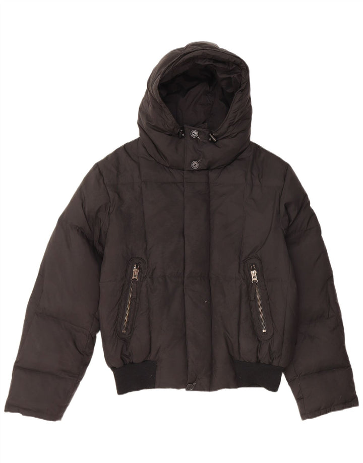Jaqueta acolchoada com capuz feminino Iceport UK 40 grande poliamida preta