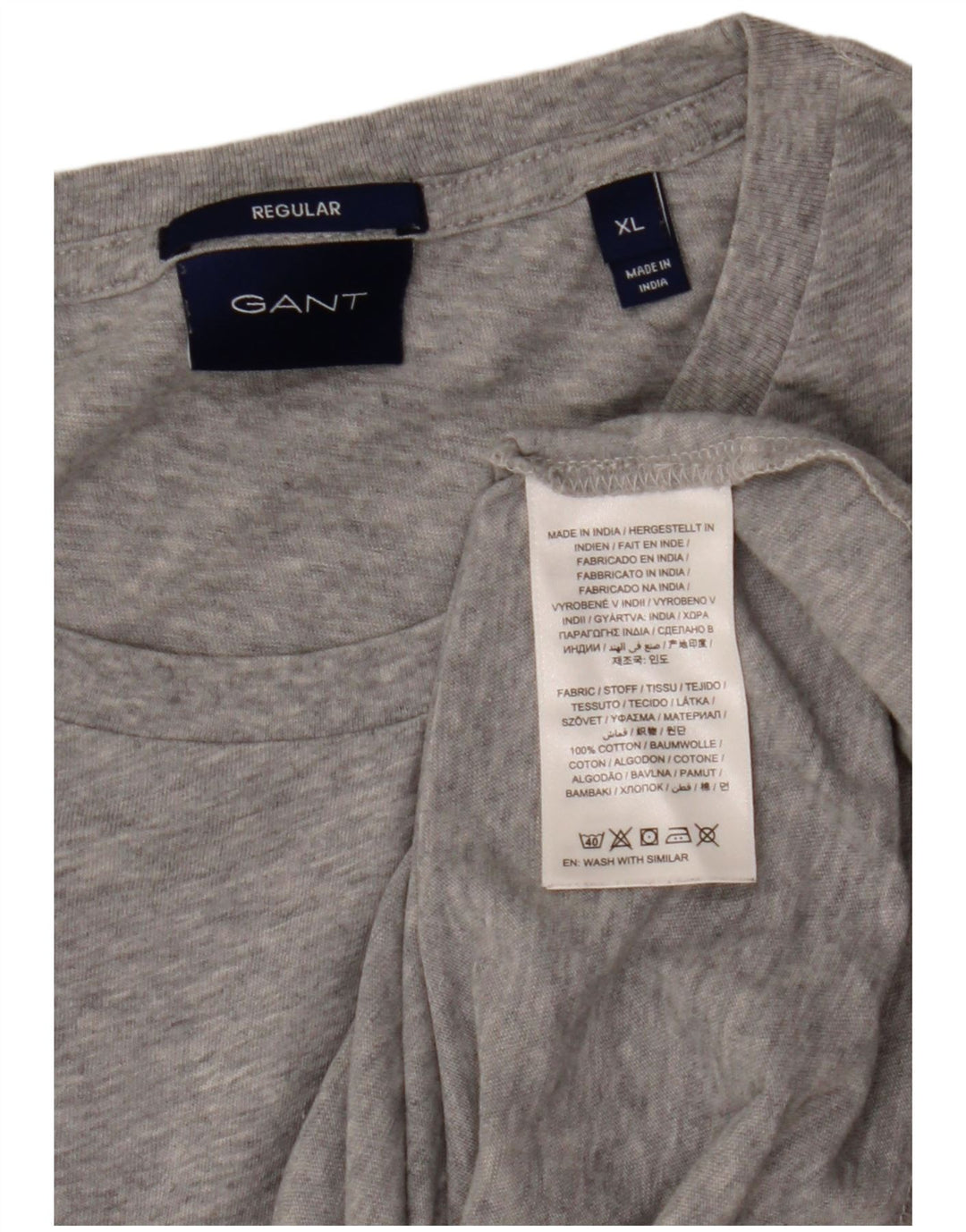 Camiseta masculina GANT Regular Fit Top XL Algodão Cinza