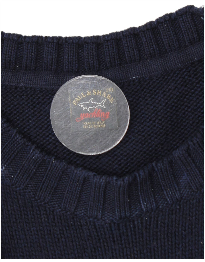 Suéter masculino Paul & Shark Yachting com gola redonda 2XL azul marinho