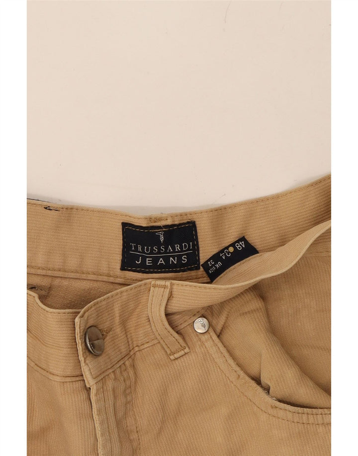 TRUSSARDI Mens Straight Casual Trousers W32 L28 Beige Cotton Vintage Trussardi and Second-Hand Trussardi from Messina Hembry 