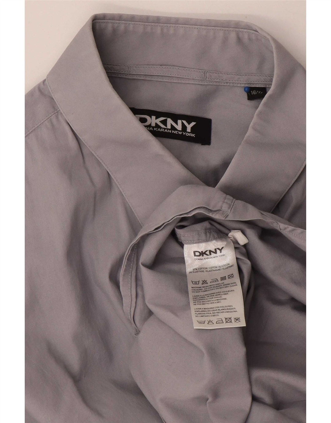Camisa masculina Dkny tamanho 16 1/2 grande algodão cinza