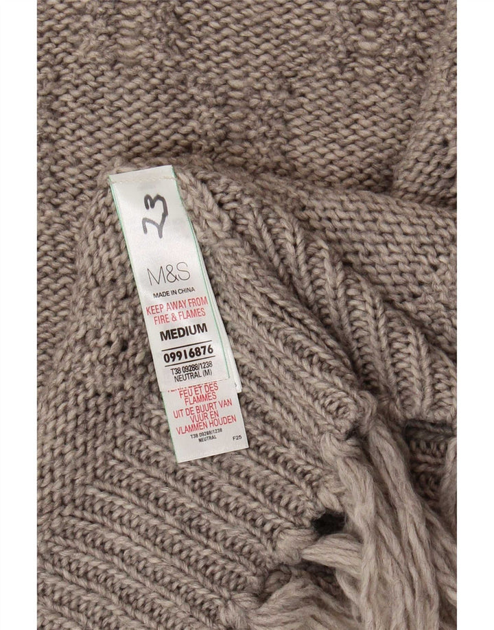Suéter cardigã aberto feminino de manga curta Marks & Spencer Reino Unido 14 cinza médio