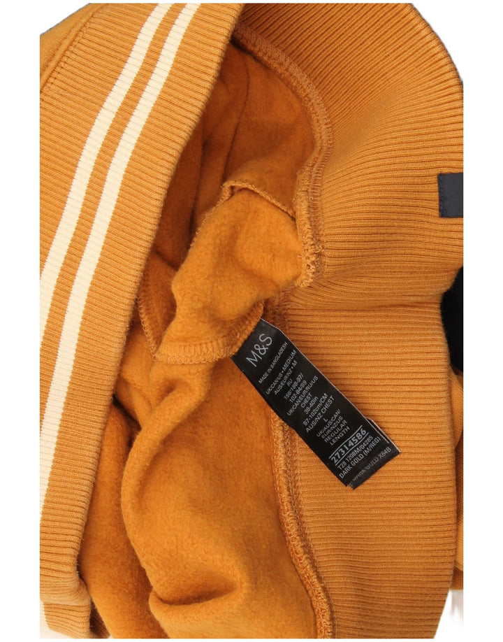 Suéter masculino Marks & Spencer com zíper e gola grande bloco colorido amarelo