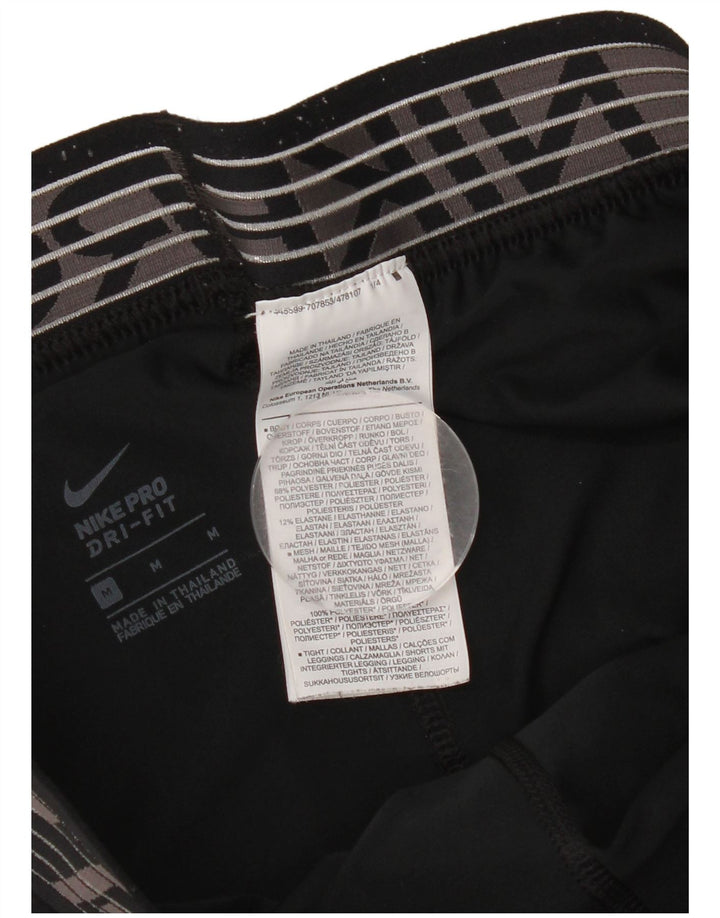 Nike Womens Dri Fit Graphic Sport Shorts UK 12 Médio Preto Poliéster