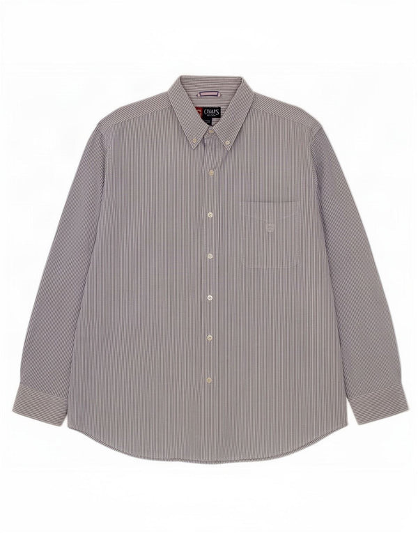 Camisa masculina Chaps de algodão listrado azul grande