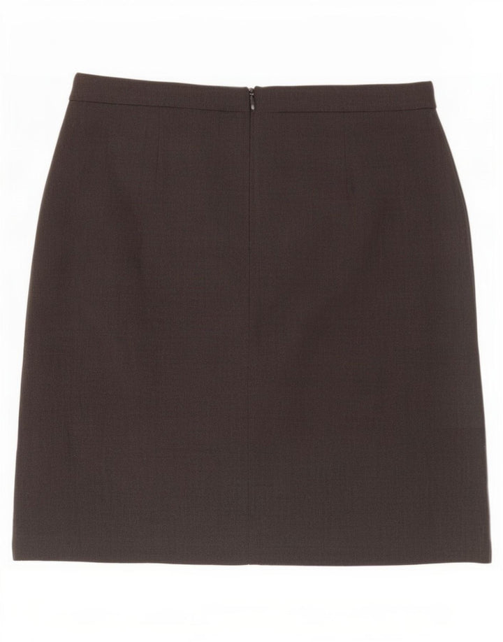 Minissaia feminina Marks & Spencer Reino Unido 12 médio W30 poliéster cinza