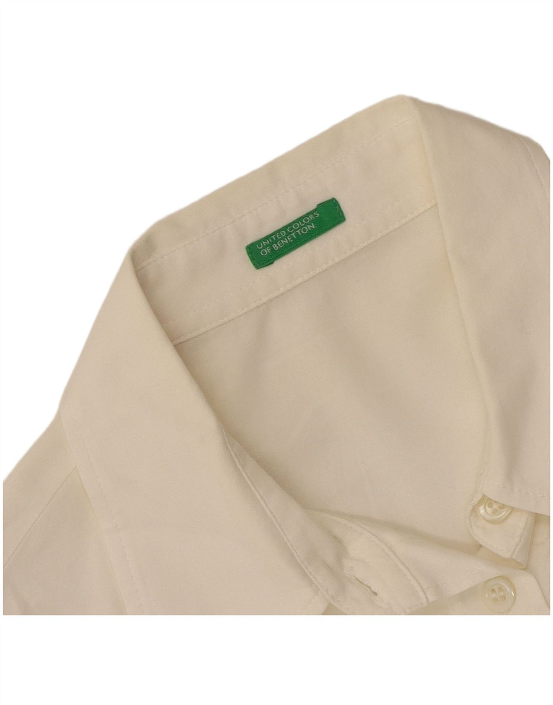 Camisa Benetton Mulher UK 12 Médio Branco