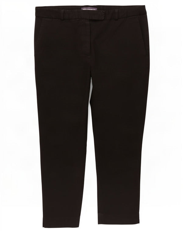 Calça capri feminina Marks & Spencer Reino Unido 16 grande W34 L22 algodão preto