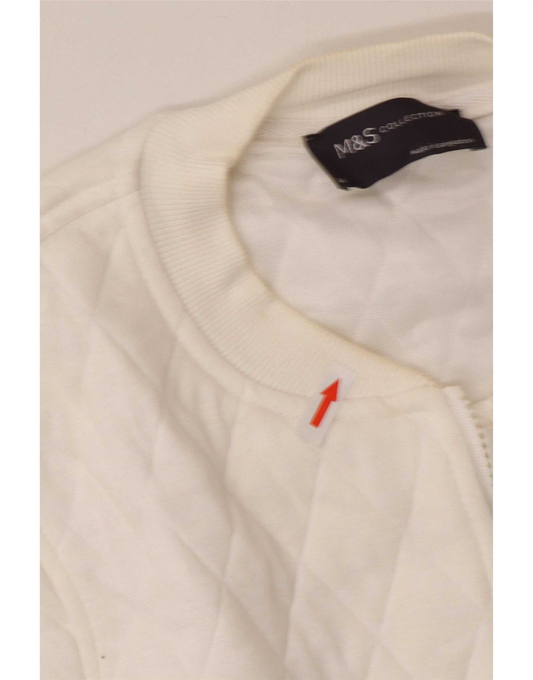 Jaqueta acolchoada feminina Marks & Spencer Reino Unido 14 grande poliéster branco