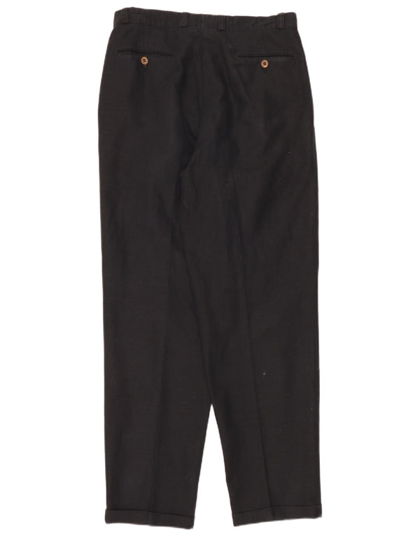 Calça Chino Masculina Vintage IT 50 Grande W32 L32 Linho Preto