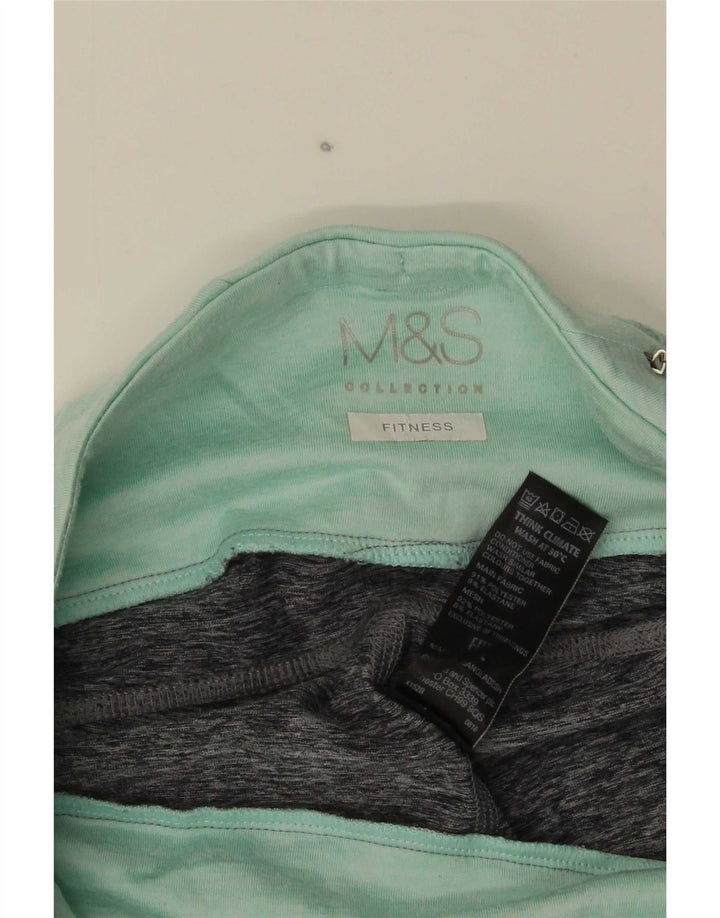 Leggings capri femininas Marks & Spencer Reino Unido 12 bloco colorido cinza médio