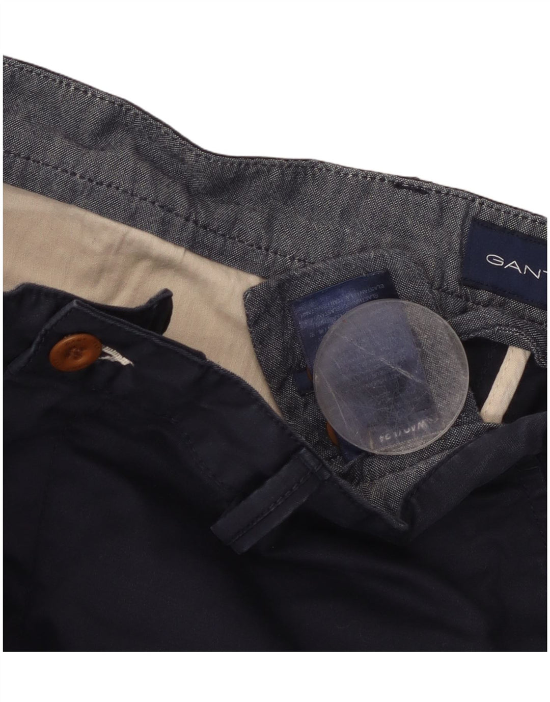 Calça Chino masculina reta GANT W40 L34 algodão azul marinho