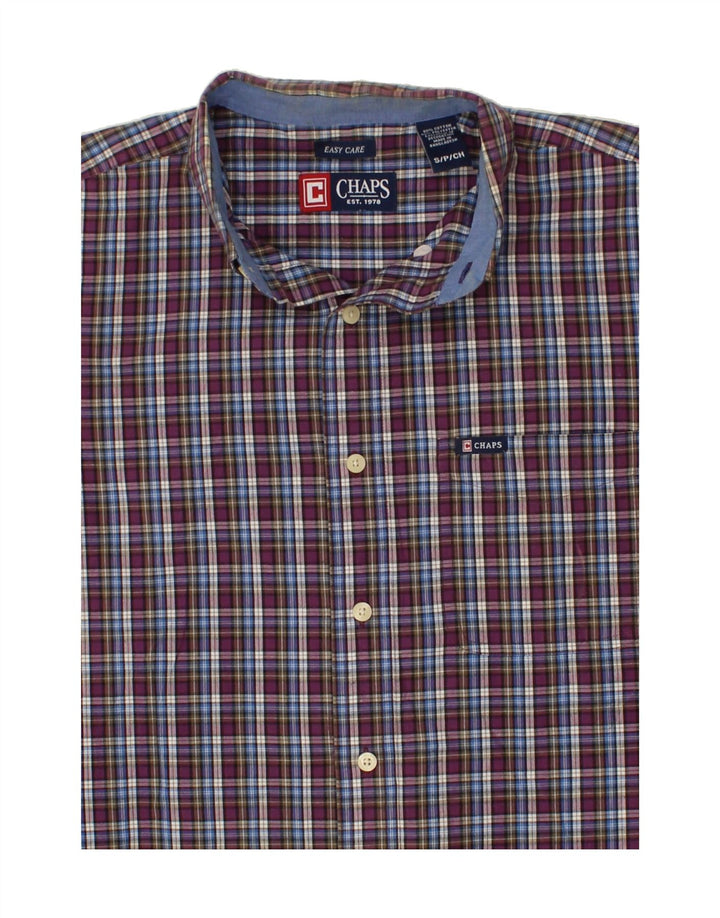 CHAPS Mens Easy Care Shirt Small Purple Check Cotton Vintage Chaps and Second-Hand Chaps from Messina Hembry 