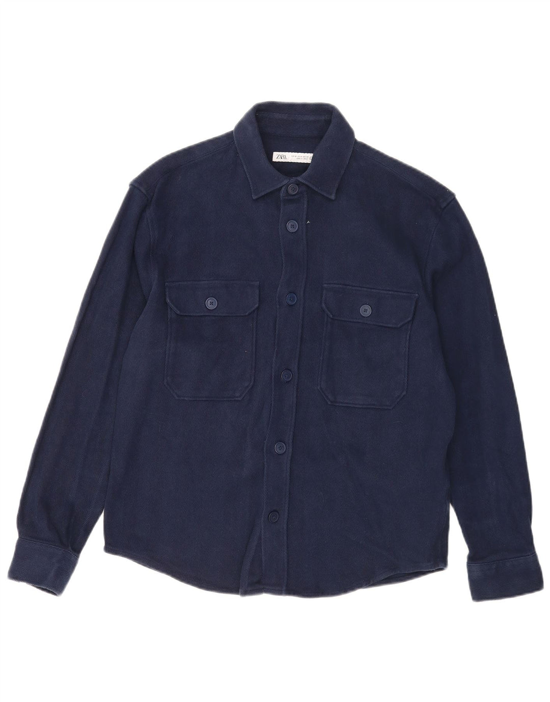 Zara Camisa masculina média azul marinho