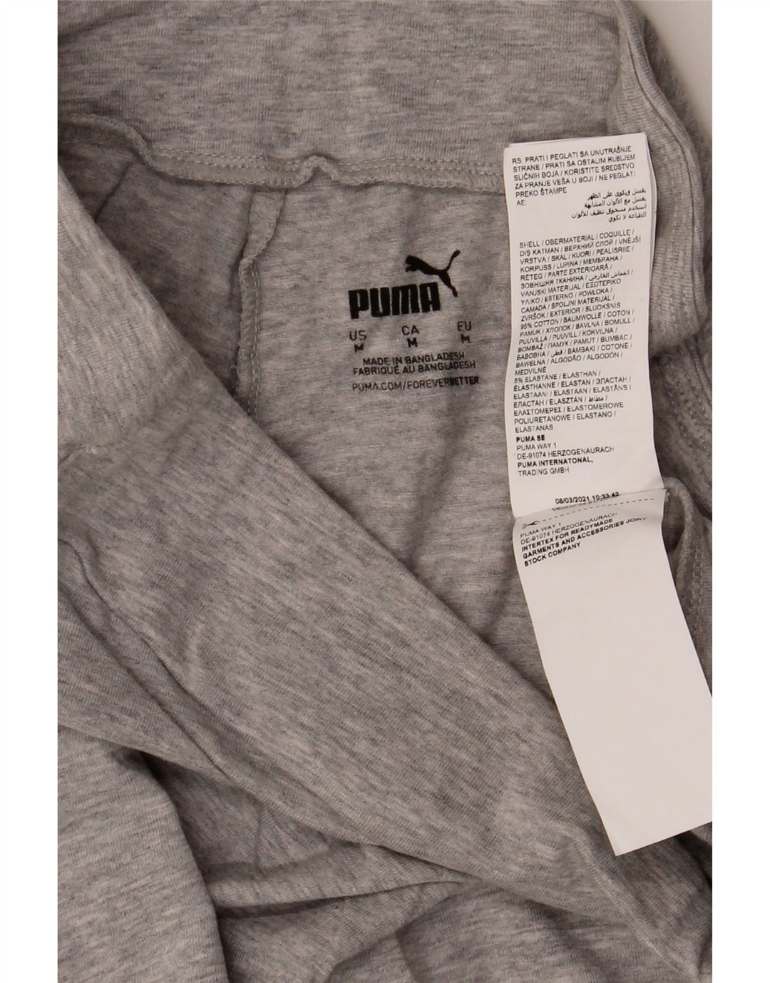 Leggings Puma Feminino UK 14 Algodão Cinza Médio