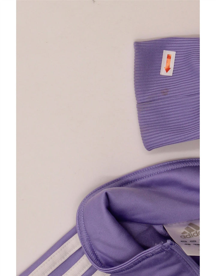ADIDAS Womens Tracksuit Top Jacket UK 12 Médio Roxo Poliéster