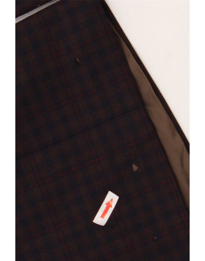 Jaqueta blazer masculina vintage com peito duplo Reino Unido 38 xadrez marrom médio