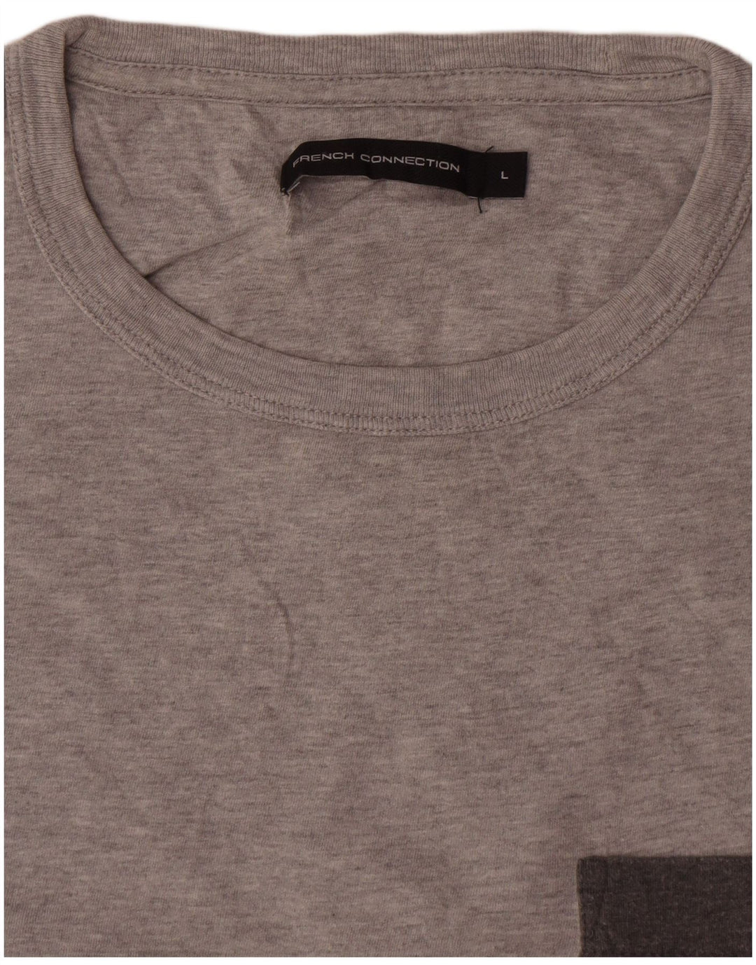Camiseta masculina French Connection Top grande algodão cinza