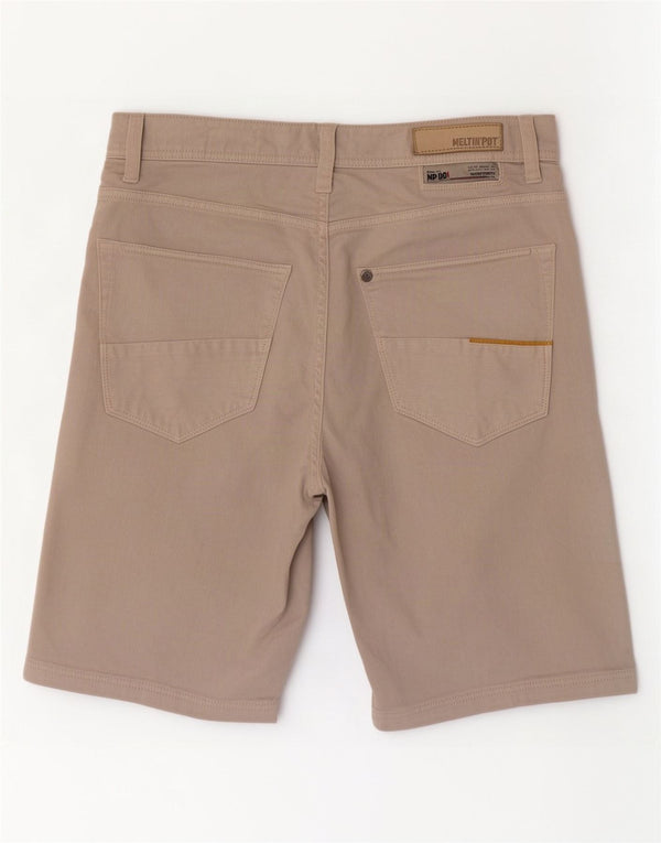 Meltin' Pot Shorts feminino casual W32 grande algodão bege