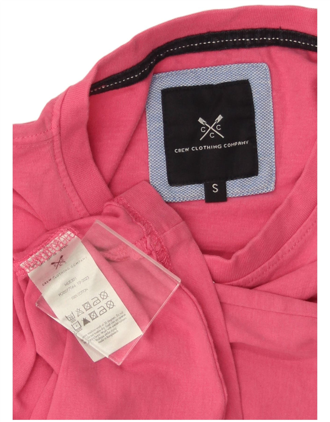 Camiseta masculina CREW CLOTHING Top pequeno algodão rosa