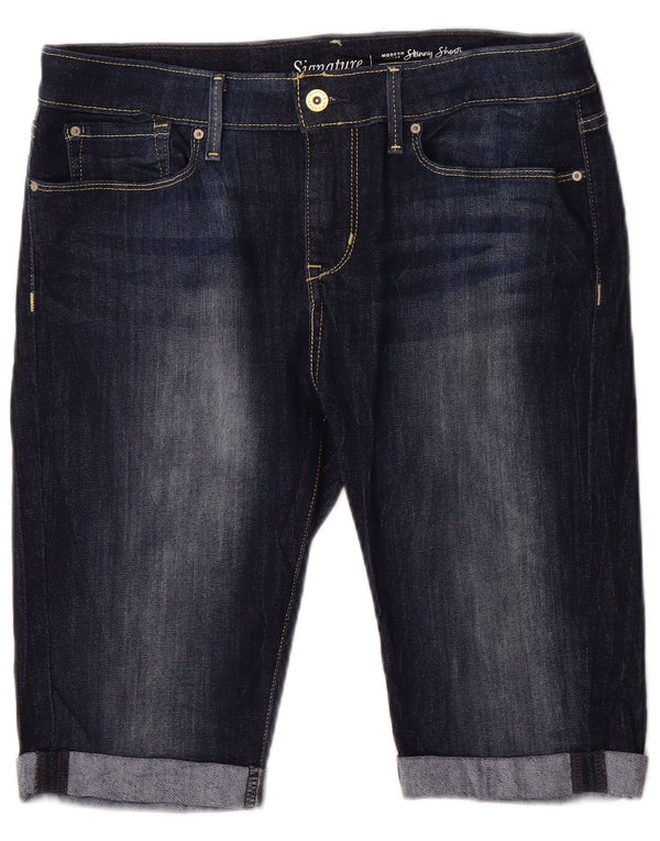 Shorts jeans skinny feminino Levi's Signature EUA 12 grande W31 azul marinho