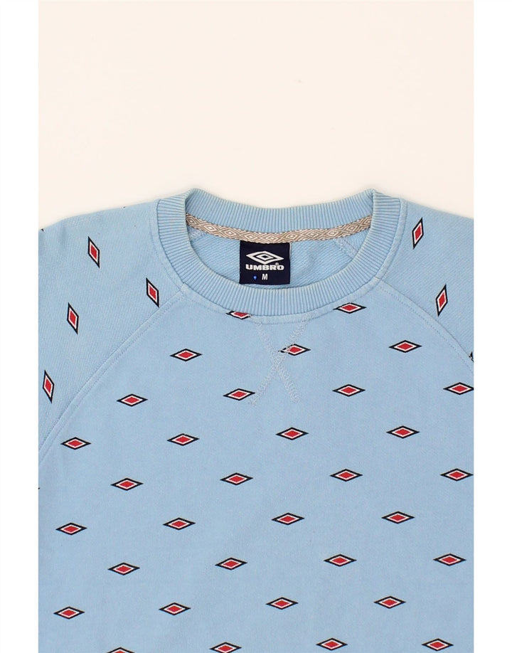 UMBRO Womens Graphic Sweatshirt Jumper UK 14 Medium Blue Cotton Vintage Umbro and Second-Hand Umbro from Messina Hembry 