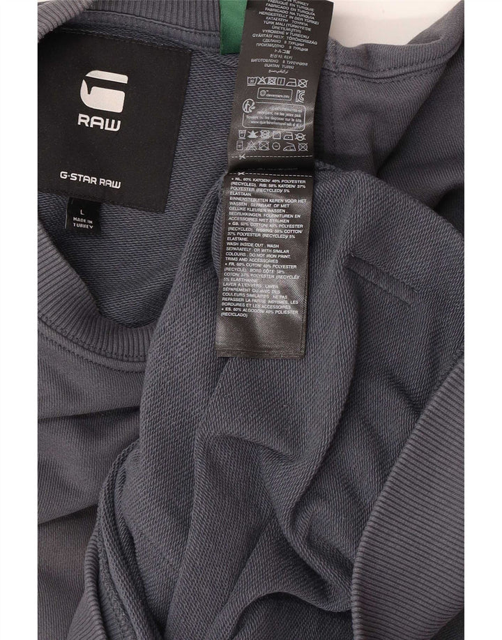 G-Star moletom masculino jumper grande algodão cinza