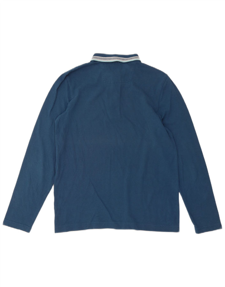 Camisa polo masculina de manga comprida regular fit HUGO BOSS pequena azul