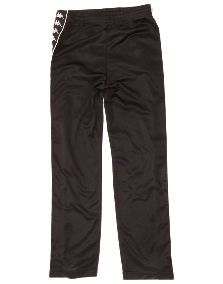 Kappa Mens Graphic Calças de treino pequeno poliéster preto