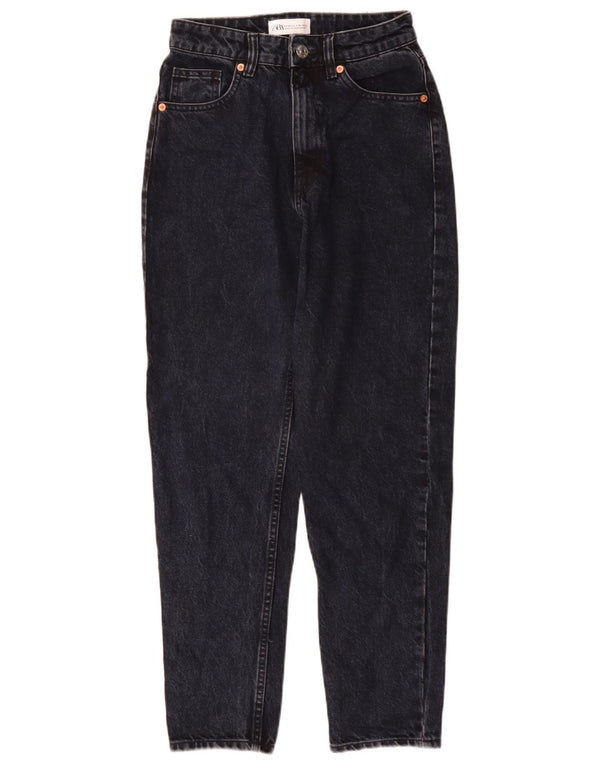 Calça jeans feminina cintura alta Zara EU 34 2XS W24 L28 azul marinho algodão