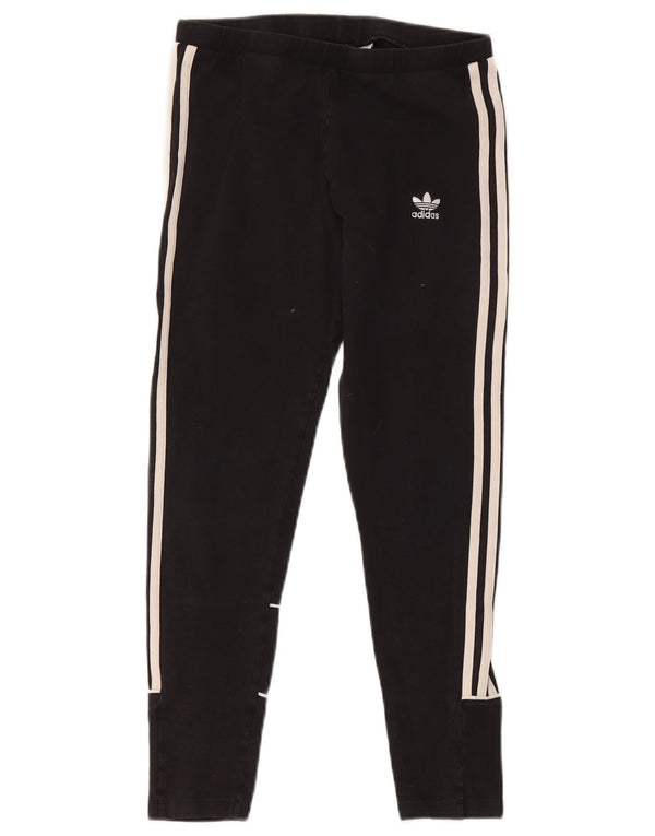 Leggings Adidas Femininas UK 12 Médio Algodão Preto