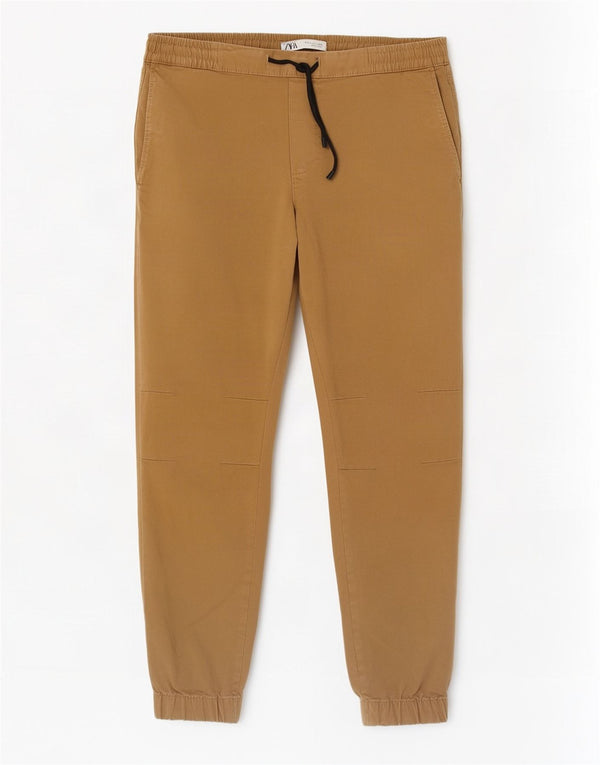 Zara Mens Joggers Calças Cropped Grande W32 L26 Bege