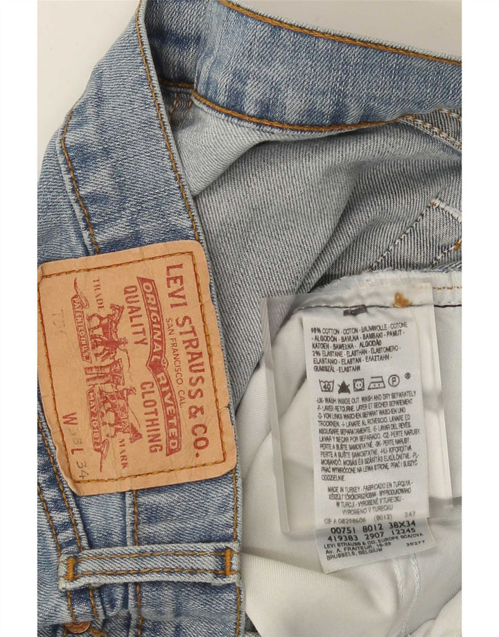 Calça jeans reta masculina Levi's W38 L34 azul algodão