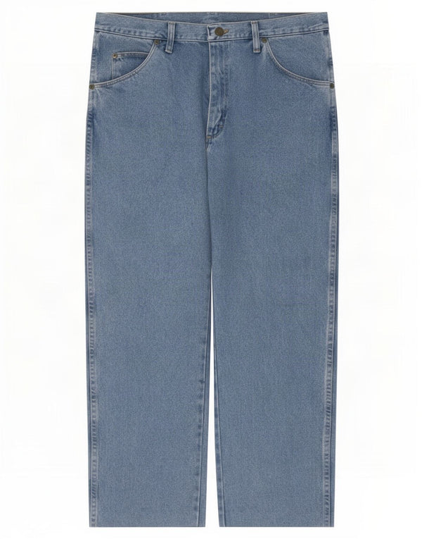 Wrangler masculino regular fit jeans reto W36 L27 algodão azul