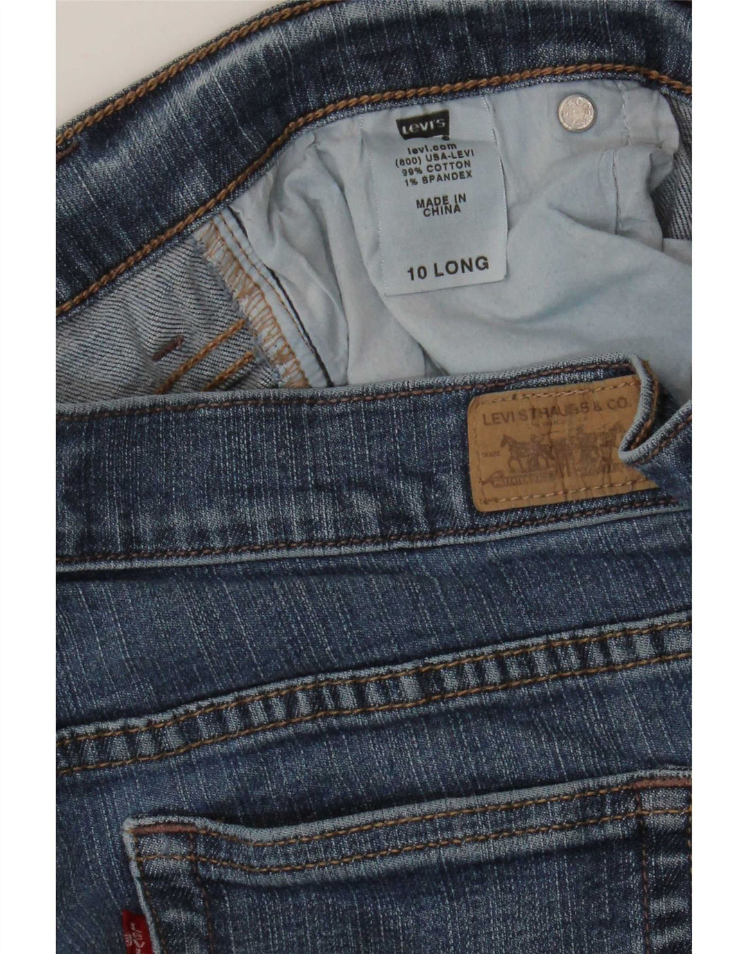 Calça jeans feminina Levi's 515 Bootcut US 10 grande W30 L33 azul algodão