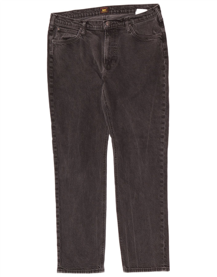 Lee Mens West Straight Jeans W36 L34 Algodão Preto