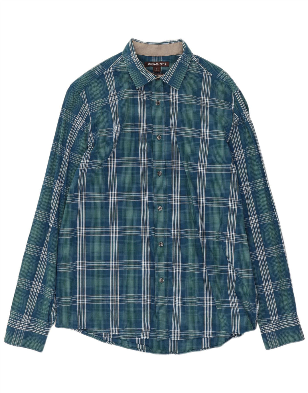 Camisa masculina Michael Kors Classic Fit grande algodão xadrez azul