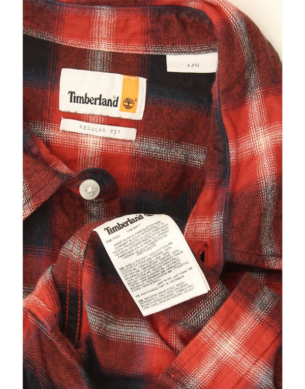 Camisa masculina de flanela Timberland Regular Fit grande algodão xadrez azul marinho