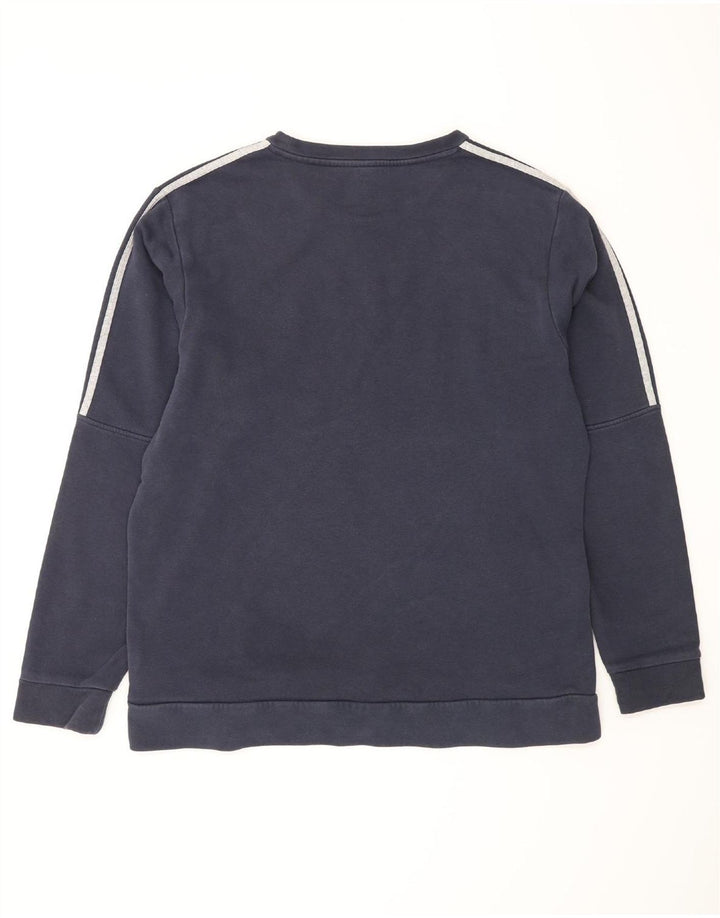 ADIDAS Mens Moletom Jumper Grande Algodão Azul Marinho
