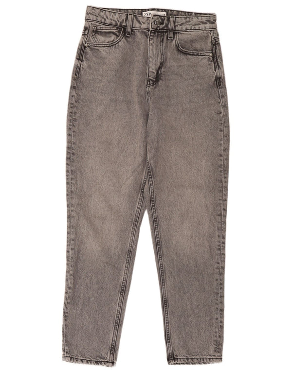 Calça jeans feminina Zara Tapered EU 36 XS W26 L27 cinza algodão