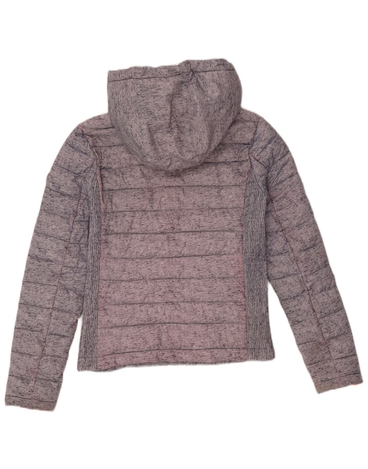 Jaqueta acolchoada com capuz feminina Superdry UK 8 XS cinza Colourblock poliéster