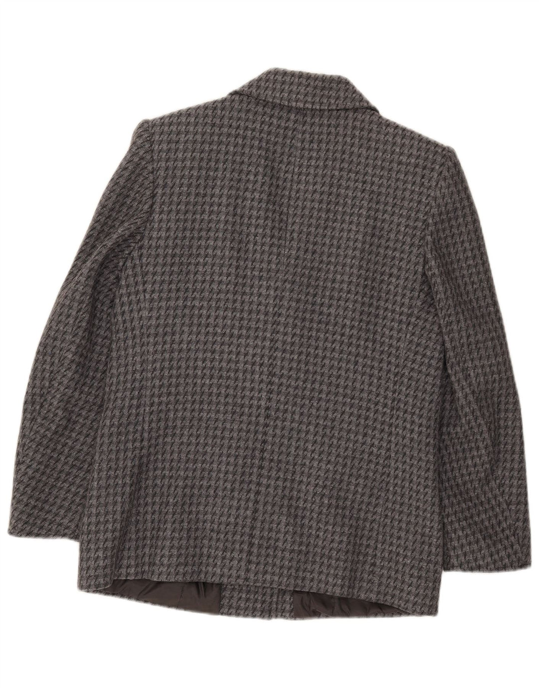 Jaqueta blazer feminina vintage com 2 botões IT 43 Houndstooth cinza médio