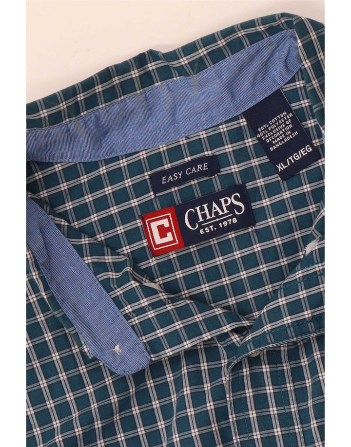 Camisa masculina Chaps XL verde xadrez algodão